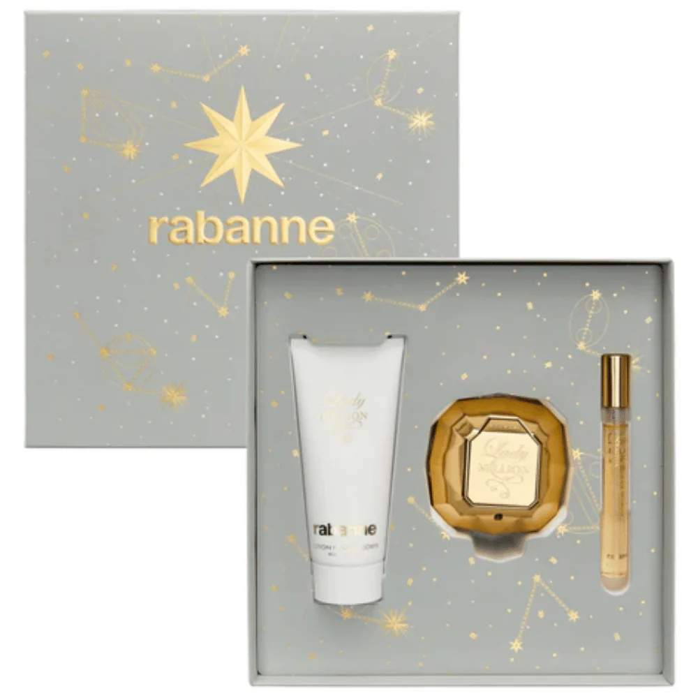 Paco Rabanne Lady Million 50ml 3pc Gift Set 50ml Edp Spr, 75ml Body Lotion, 10ml Edp Spr - Image 2