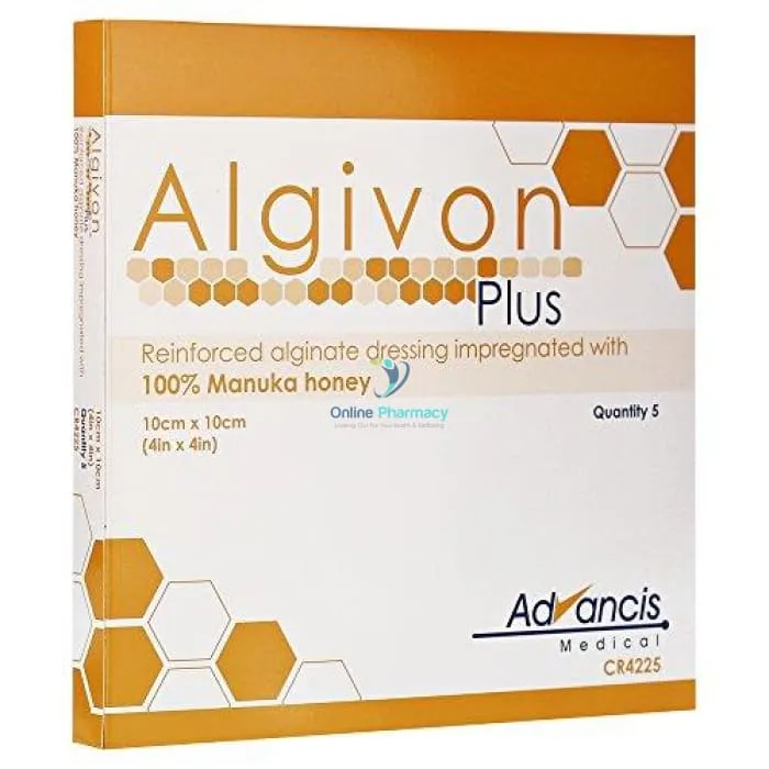 Algivon Manuka Honey Dressing - 10cm x 10cm 5 Pack
