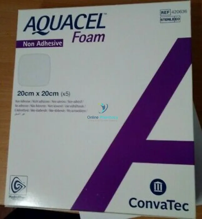Convatec Aquacel Foam Non Adhesive Dressings 20 cm x 20cm - 5 Pack
