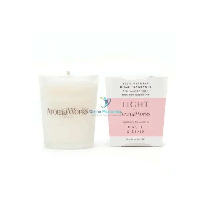 Aroma Works Light Range Basil & Lime Candle 10cl Small