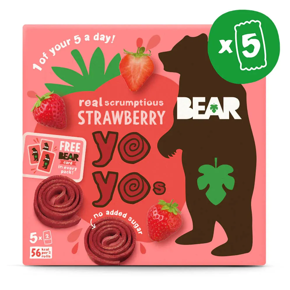 Bear Yoyo Strawberry - 5 Pack (30/5/26)