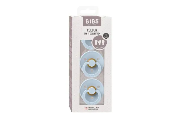 BIBS Try It 3 Pack Soothers - Baby Blue