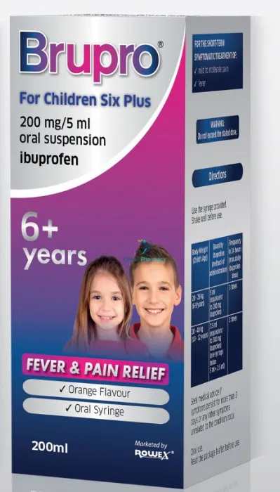 Brupro Ibuprofen For Children Six Plus 200mg - 200ml