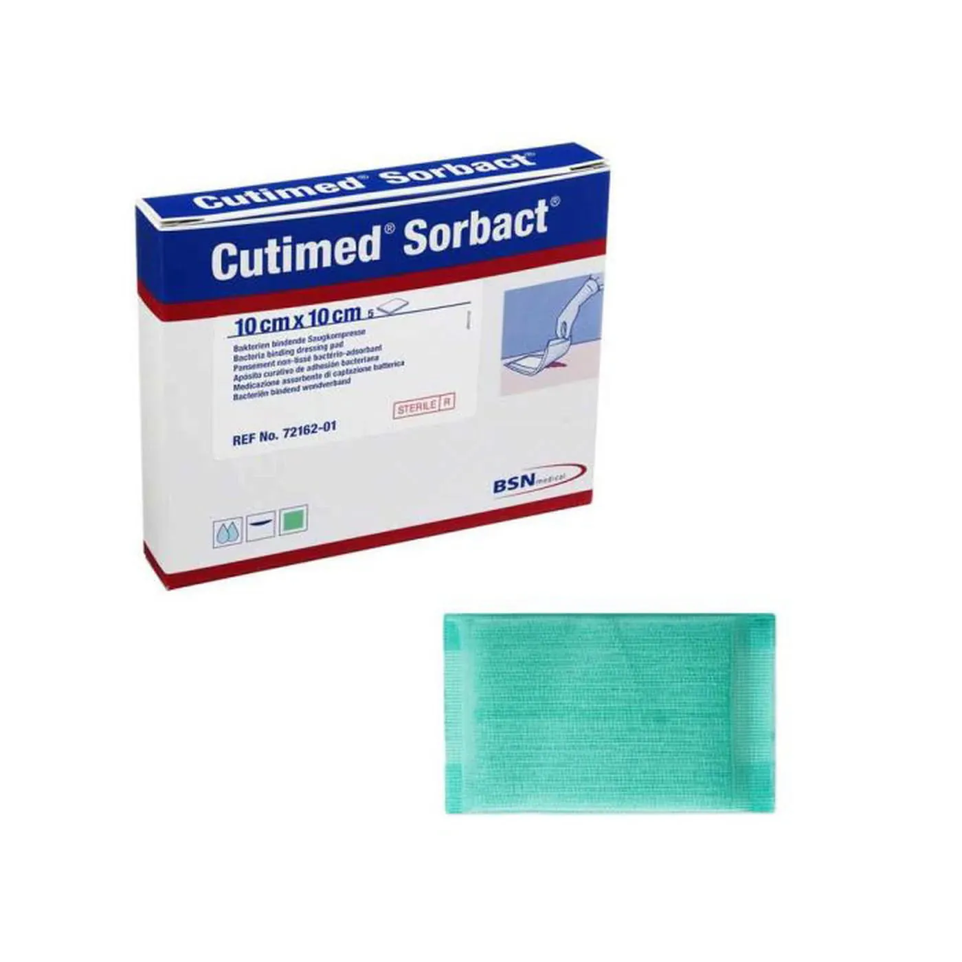 BSN Cutimed Sorbact Pads 10cm x 10cm - 5 Pack - Image 2