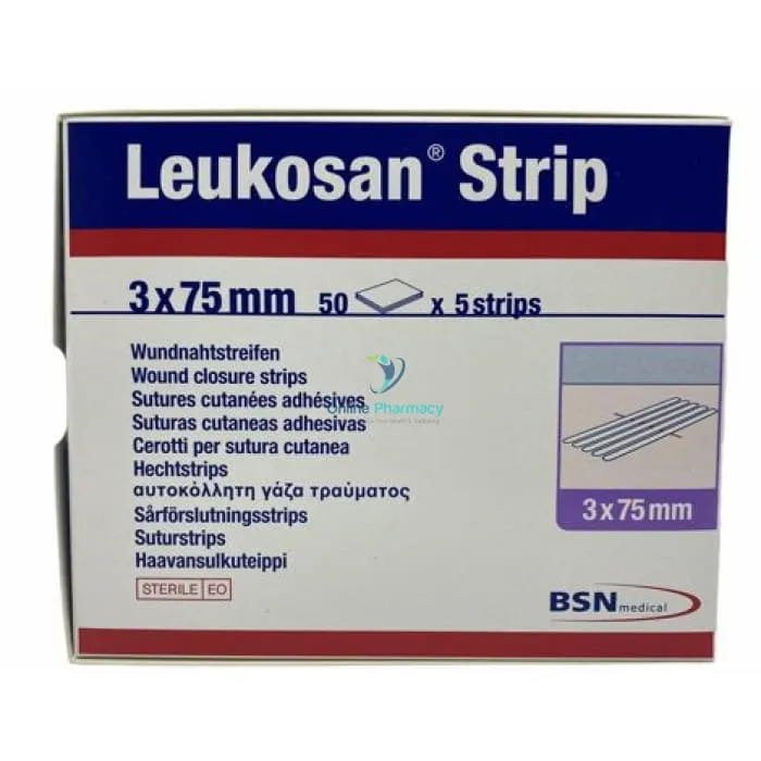 BSN Medical Leukosan Strip 3 x 75mm (50 x 5 Strips) - 1 Pack