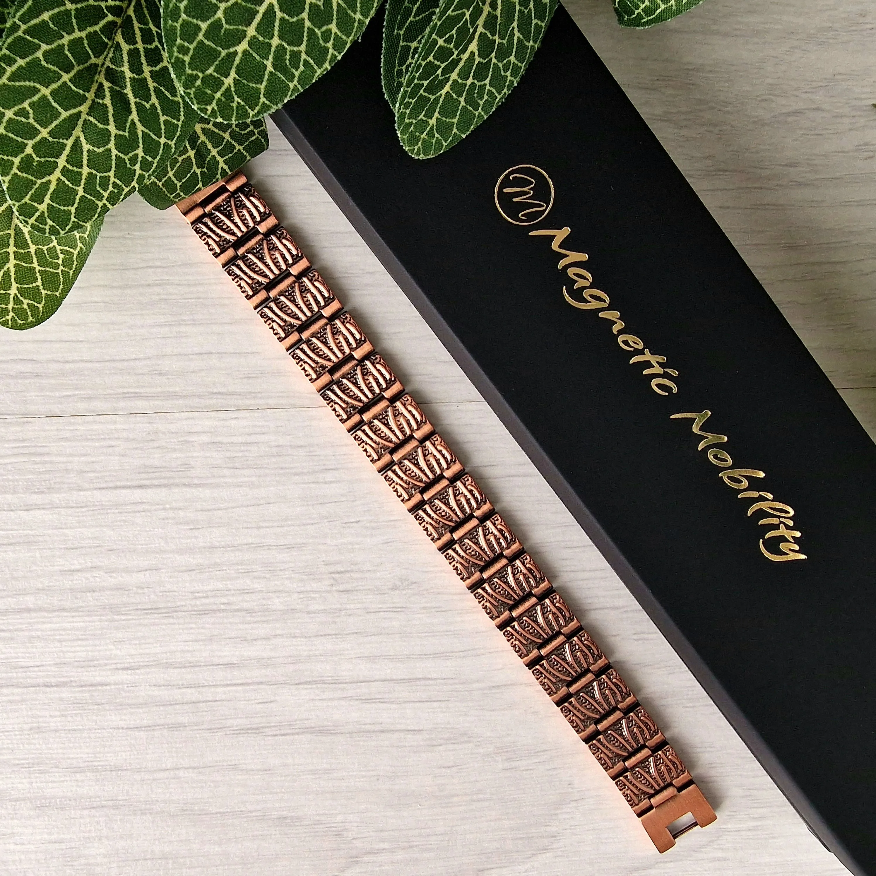 Burnet + Copper Magnetic Link Bracelet - Double strength - Image 3