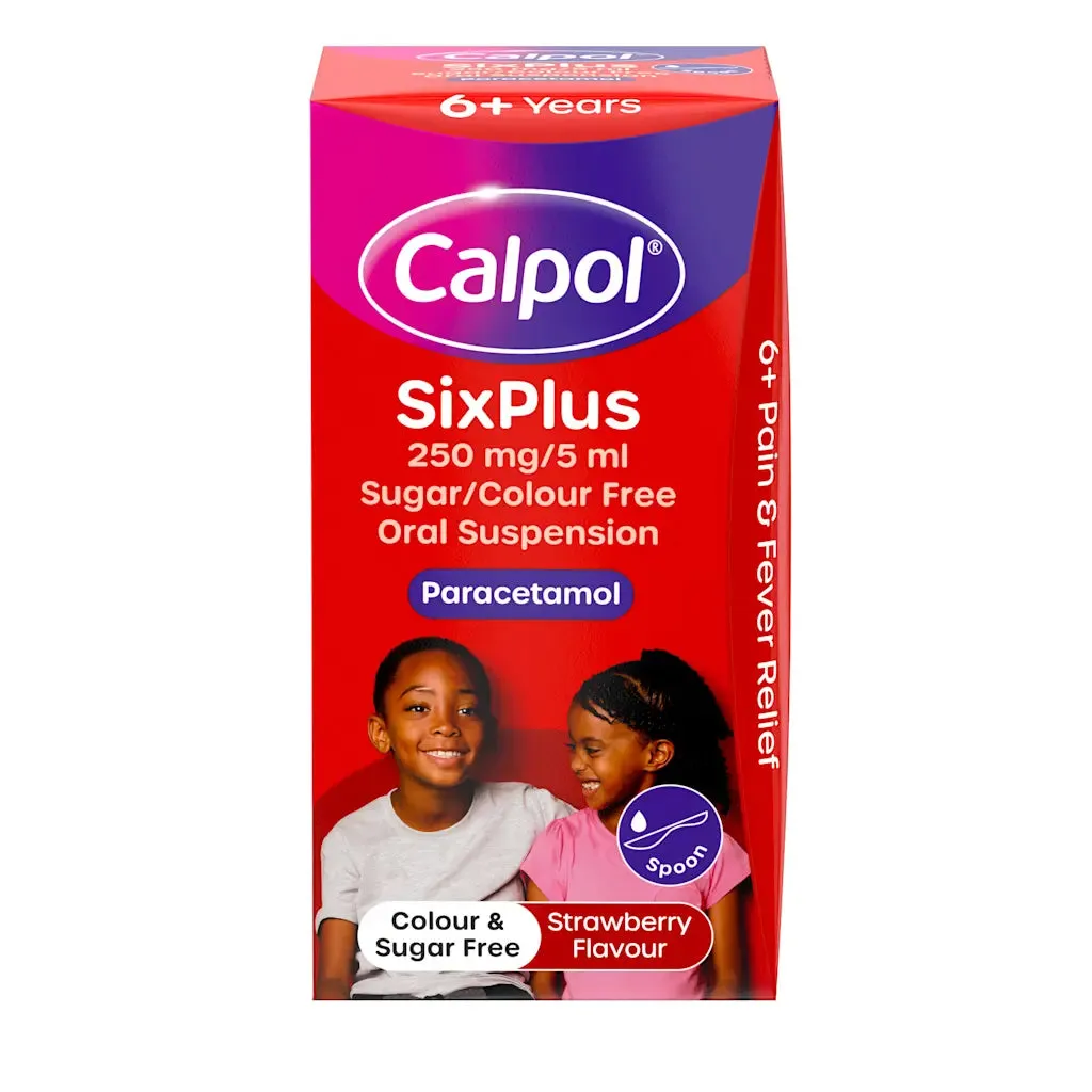 Calpol Six Plus Sugar Free Strawberry Suspension - 60ml/140ml - Image 4