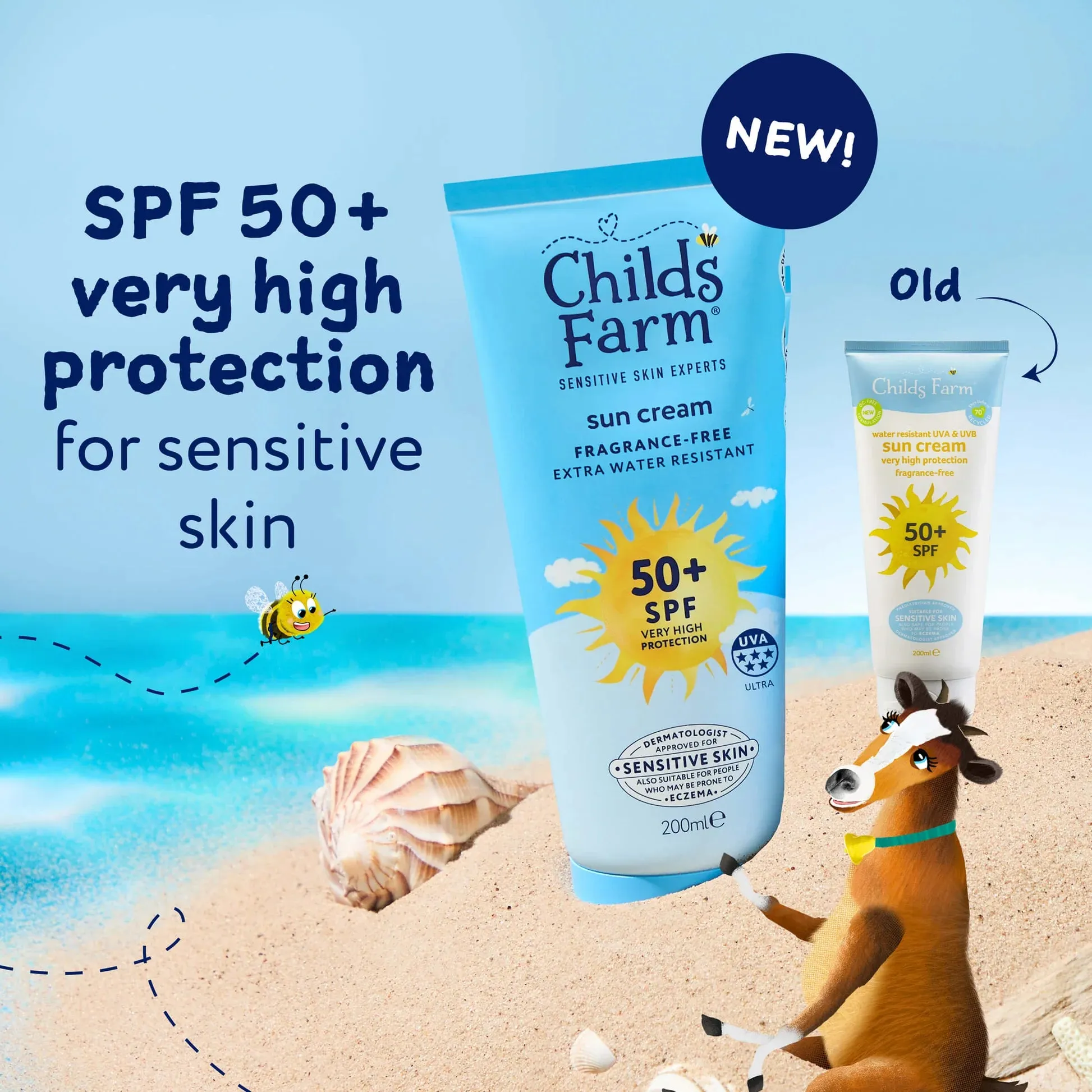 Childs Farm Sun Cream Lotion Tube Fragrance Free SPF50+ 100ml - Image 2