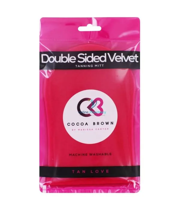 Cocoa Brown Double-Sided Pink Velvet Tanning Mitt - 1 pack