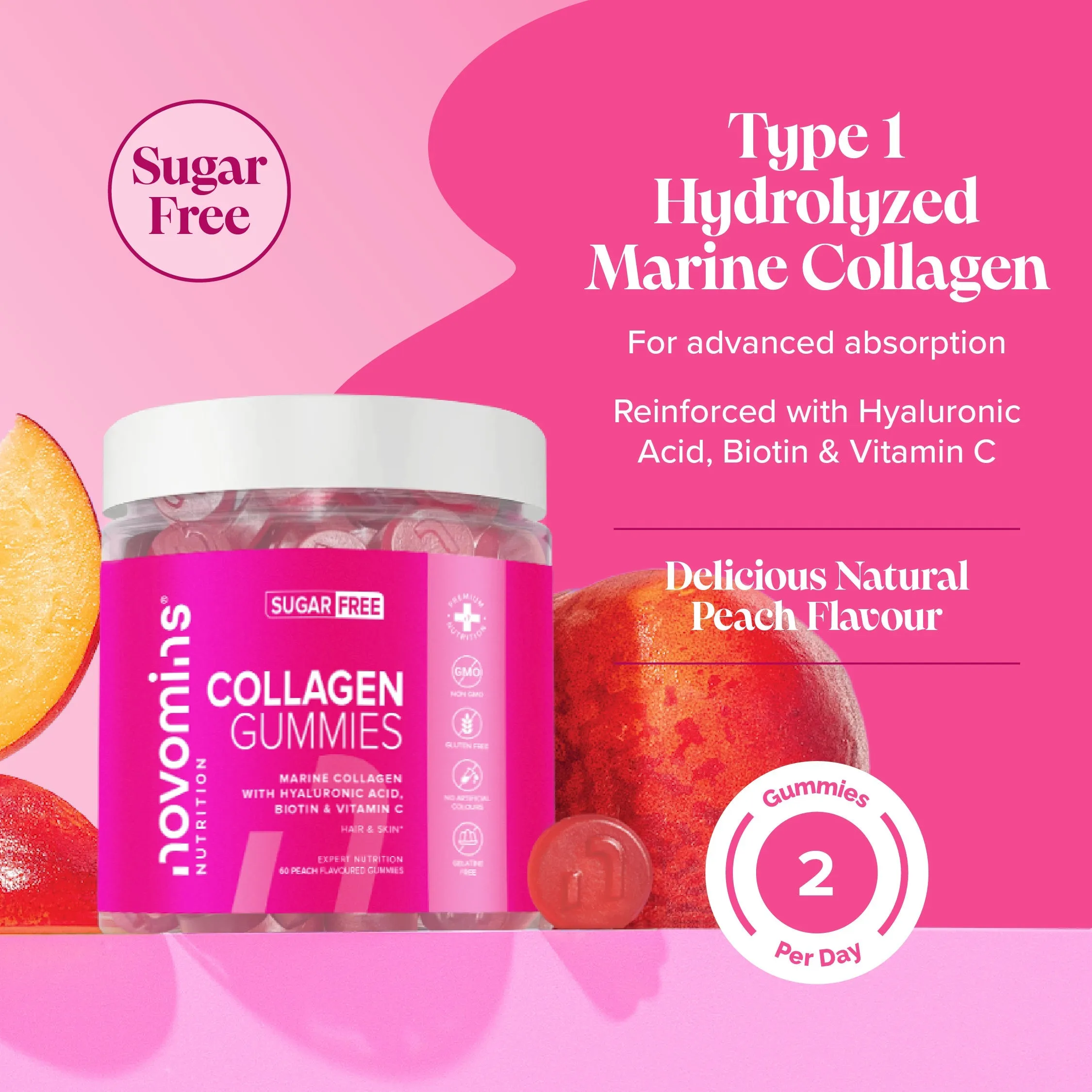 Novomins Collagen Sugar-Free Gummies - 60 Pack - Image 2