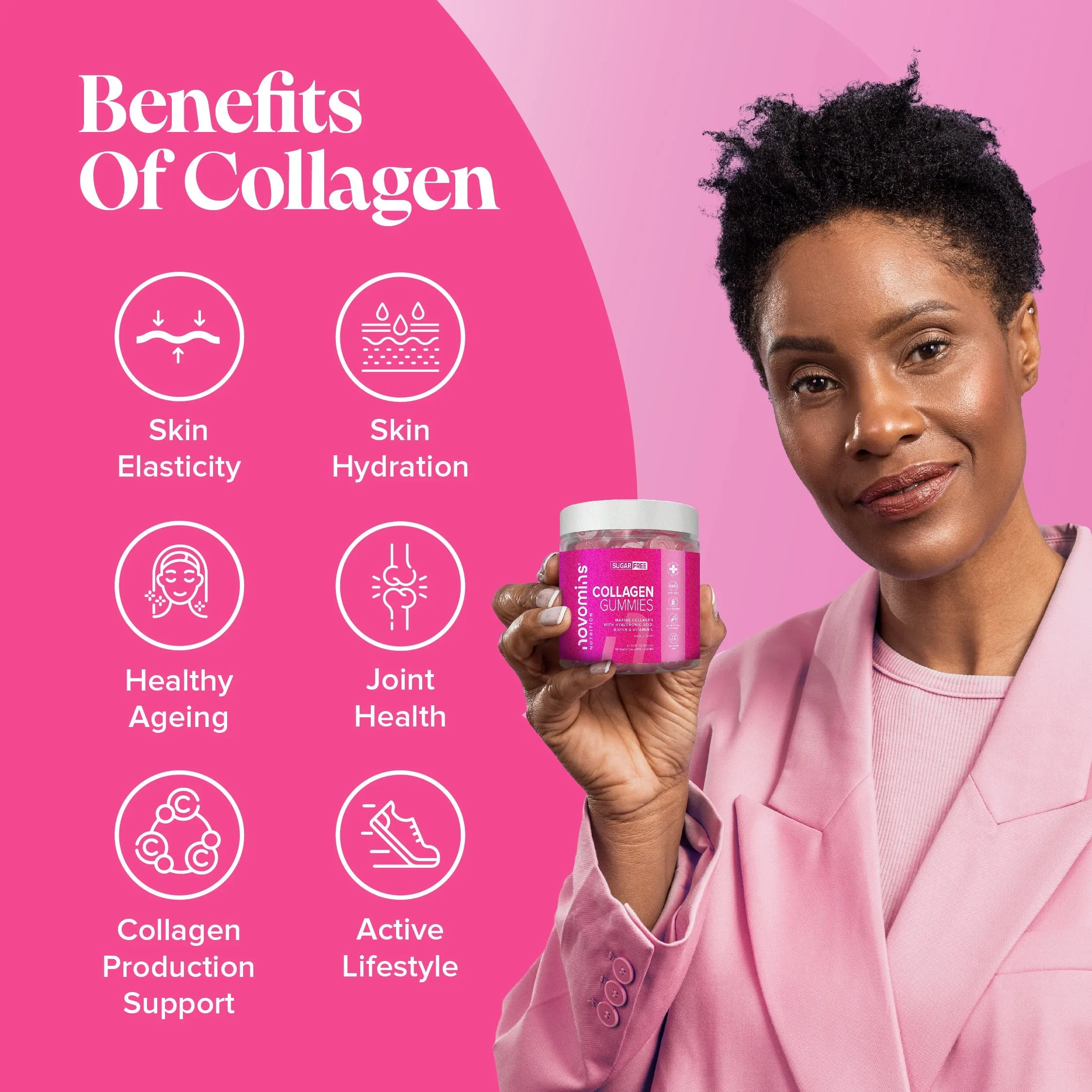 Novomins Collagen Sugar-Free Gummies - 60 Pack - Image 3
