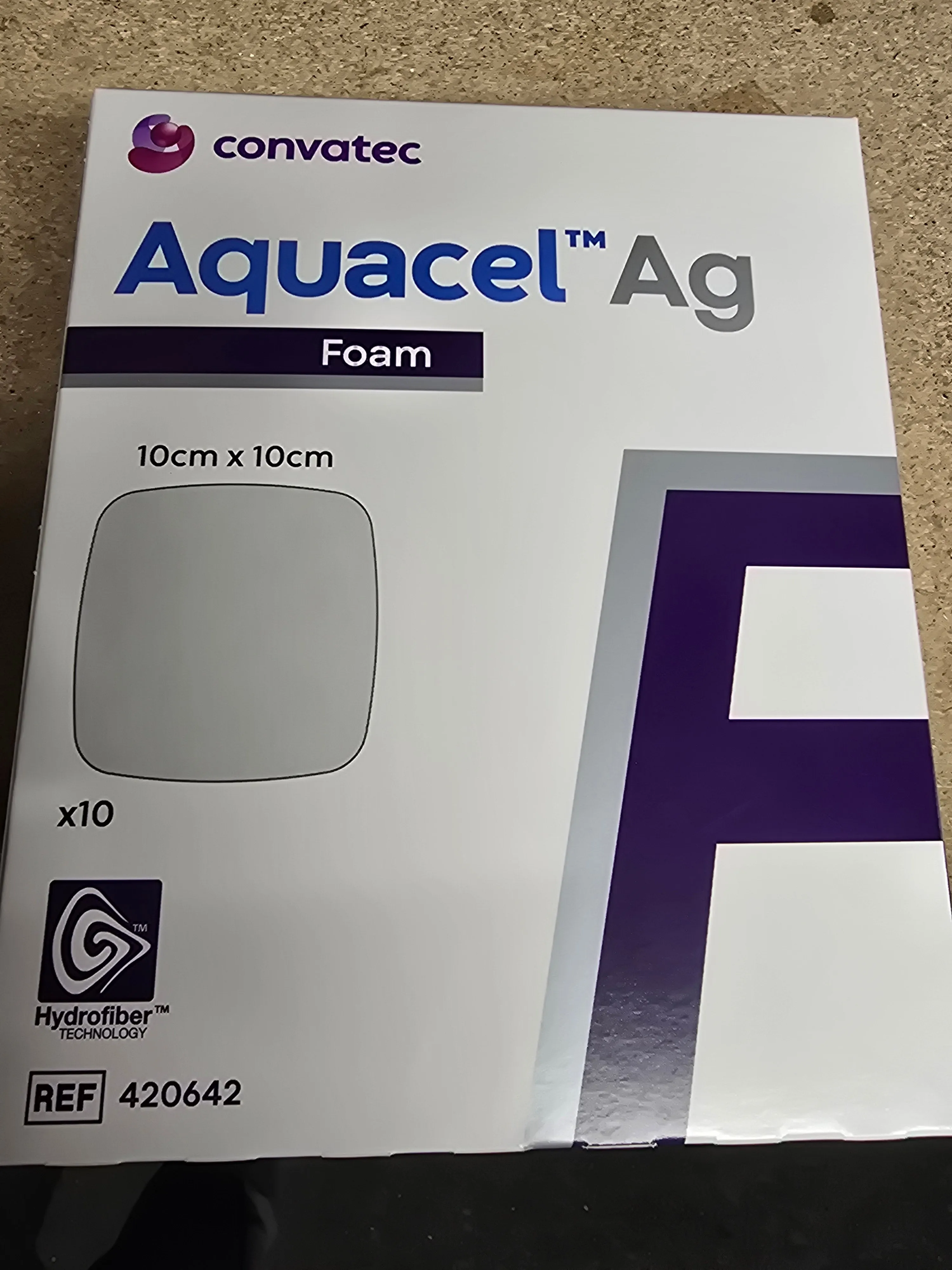 Convatec Aquacel Ag Foam Non Adhesive Dressings 10cm x 10cm - 10 Pack