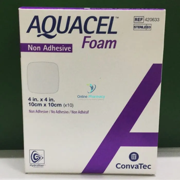 Convatec Aquacel Foam Non Adhesive Dressings 10cm x 10cm - 10 Pack