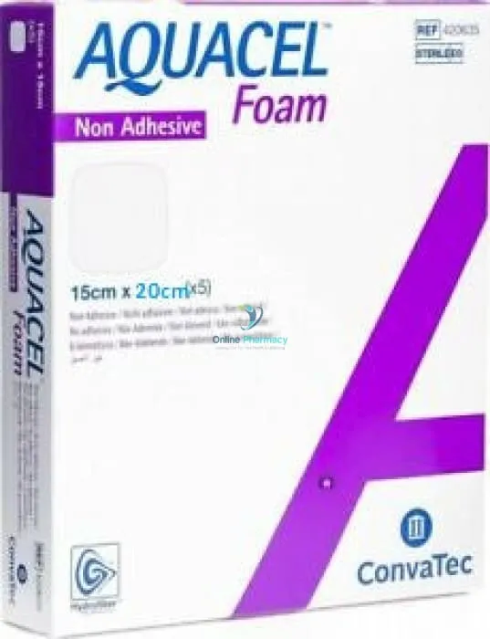 Convatec Aquacel Foam Non Adhesive Dressings 15cm x 20cm - 5 Pack
