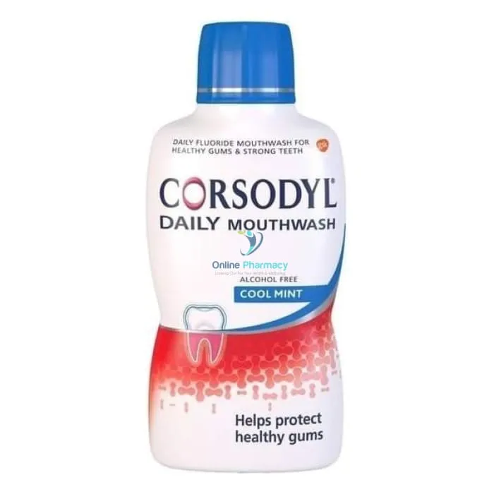 Corsodyl Daily Cool Mint Alcohol Free Mouthwash - 500ml - Image 2