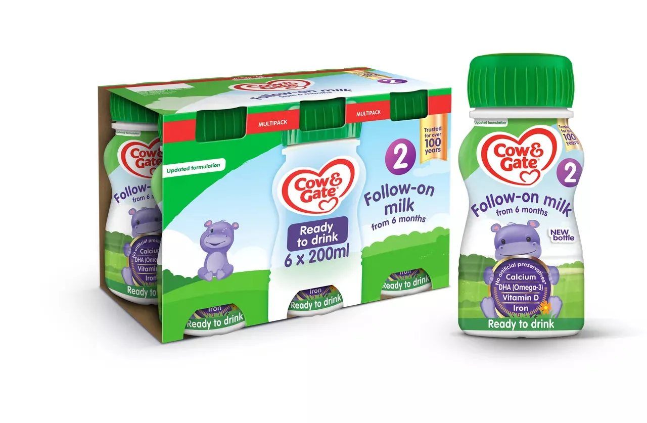 Cow & Gate Follow On Milk Stage 2 - 6 x 200ml