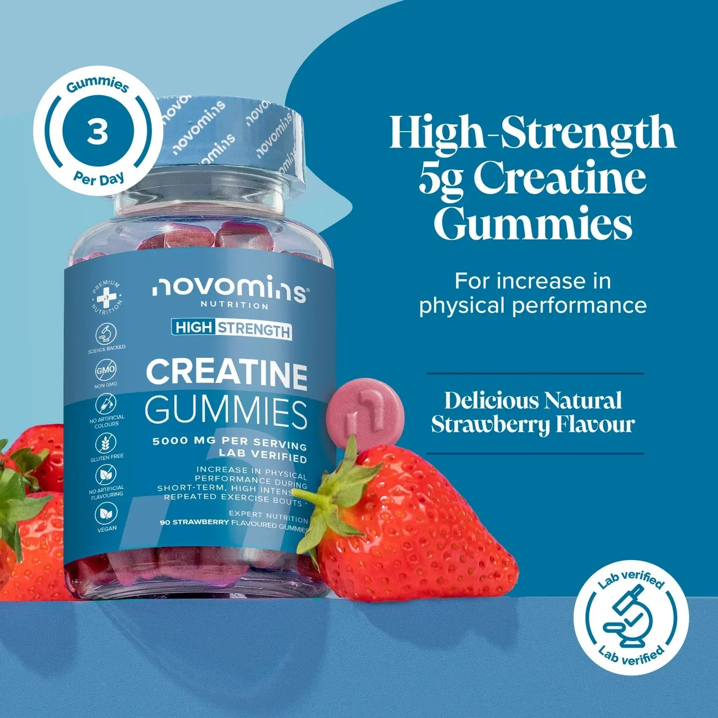 Novomins Creatine Gummies - 90 Pack - Image 2