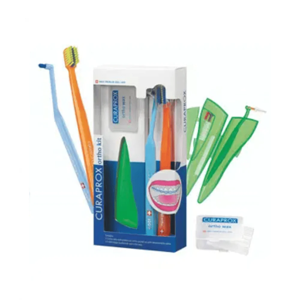 Curaprox Ortho KitOrtho Ultrasoft Toothbrush, Ortho Pocket Set Interdental Brushes, 1009 Single Toothbrush & Pack Of Ortho Wax - Image 2