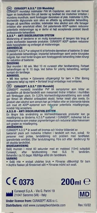 Curasept 0.2% Mouthwash - 200ml - Image 2