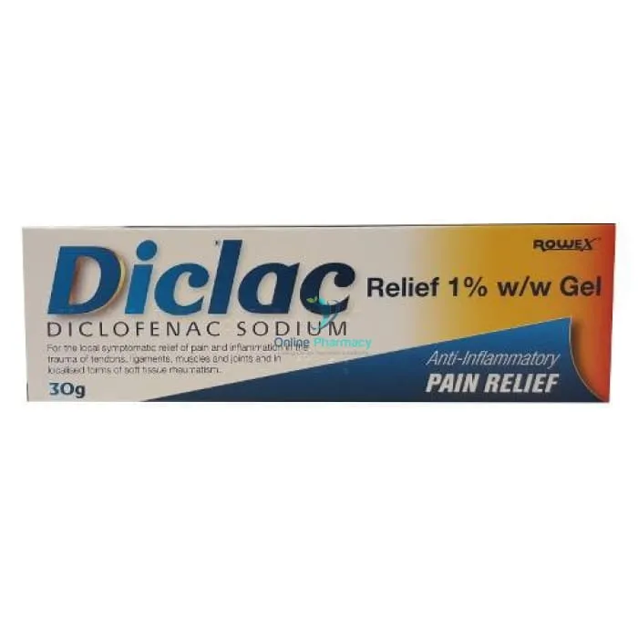 Diclac Relief Diclofenac 1% Pain Relief Gel - 30g/50g/100g