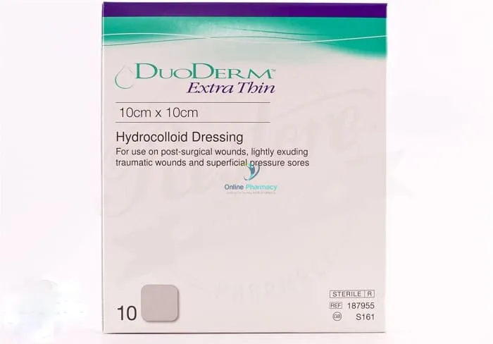 Duoderm Extra Thin Hydrocolloid Dressings S161 10cm x 10cm - 10 Pack