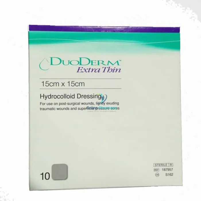 Duoderm Extra Thin Hydrocolloid Dressings S162 15cm x 15cm - 10 Pack