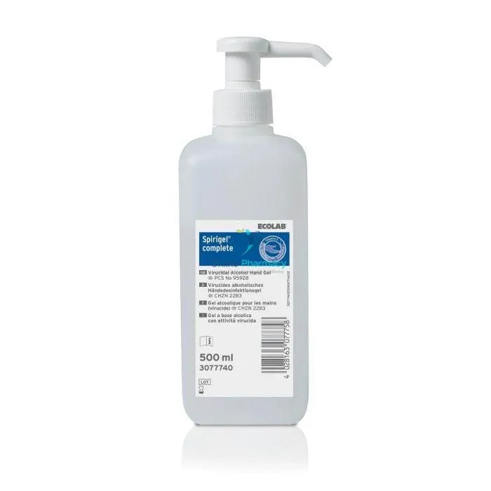 Ecolab Spirigel Plus Alcohol Hand Gel Pump - 500ml