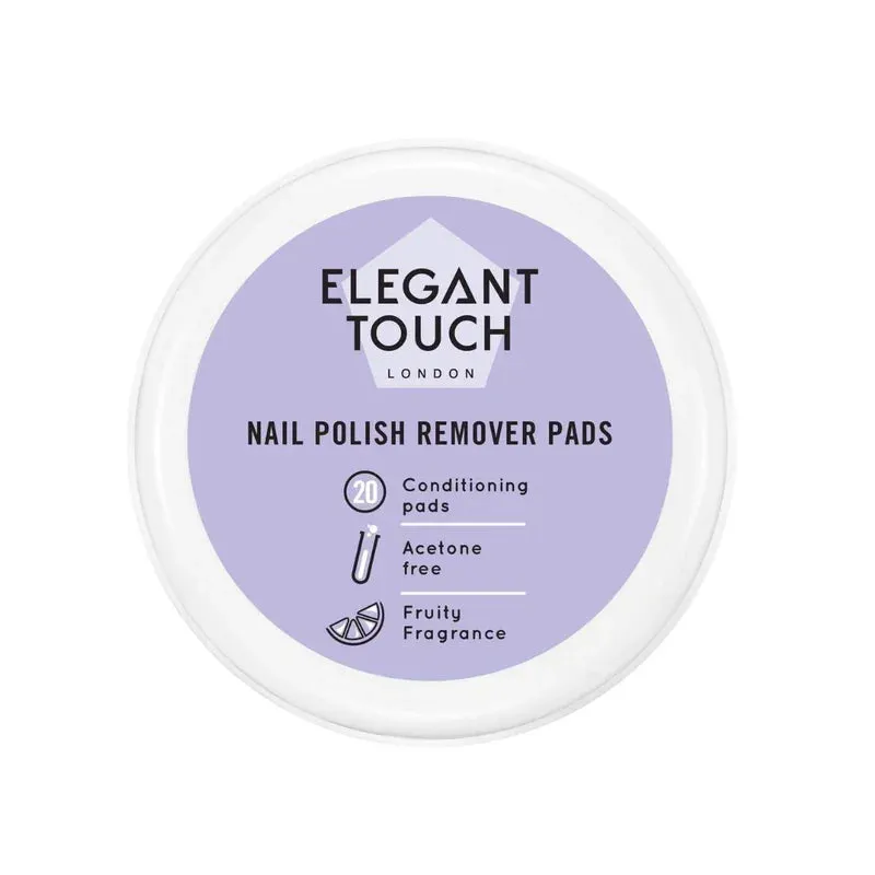 Elegant Touch Nail Polish Remover Pads in Pot - 20 Pack