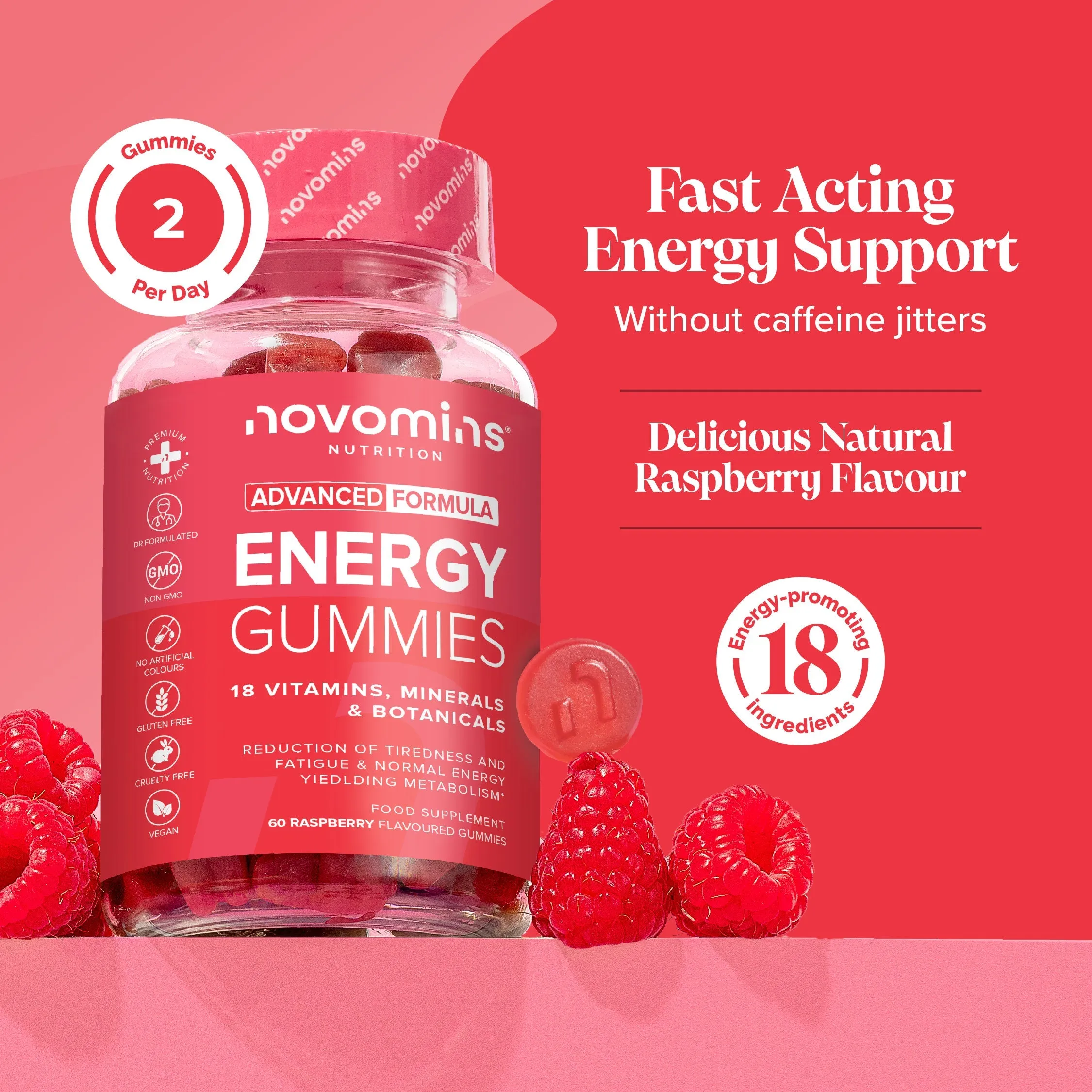 Novomins Energy Gummies - 60 Pack