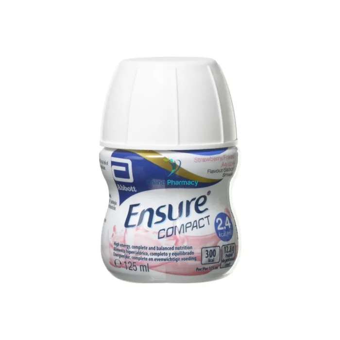 Ensure Compact Strawberry Nutritional Drinks - 24 x 125ml Case / 4 x 125ml