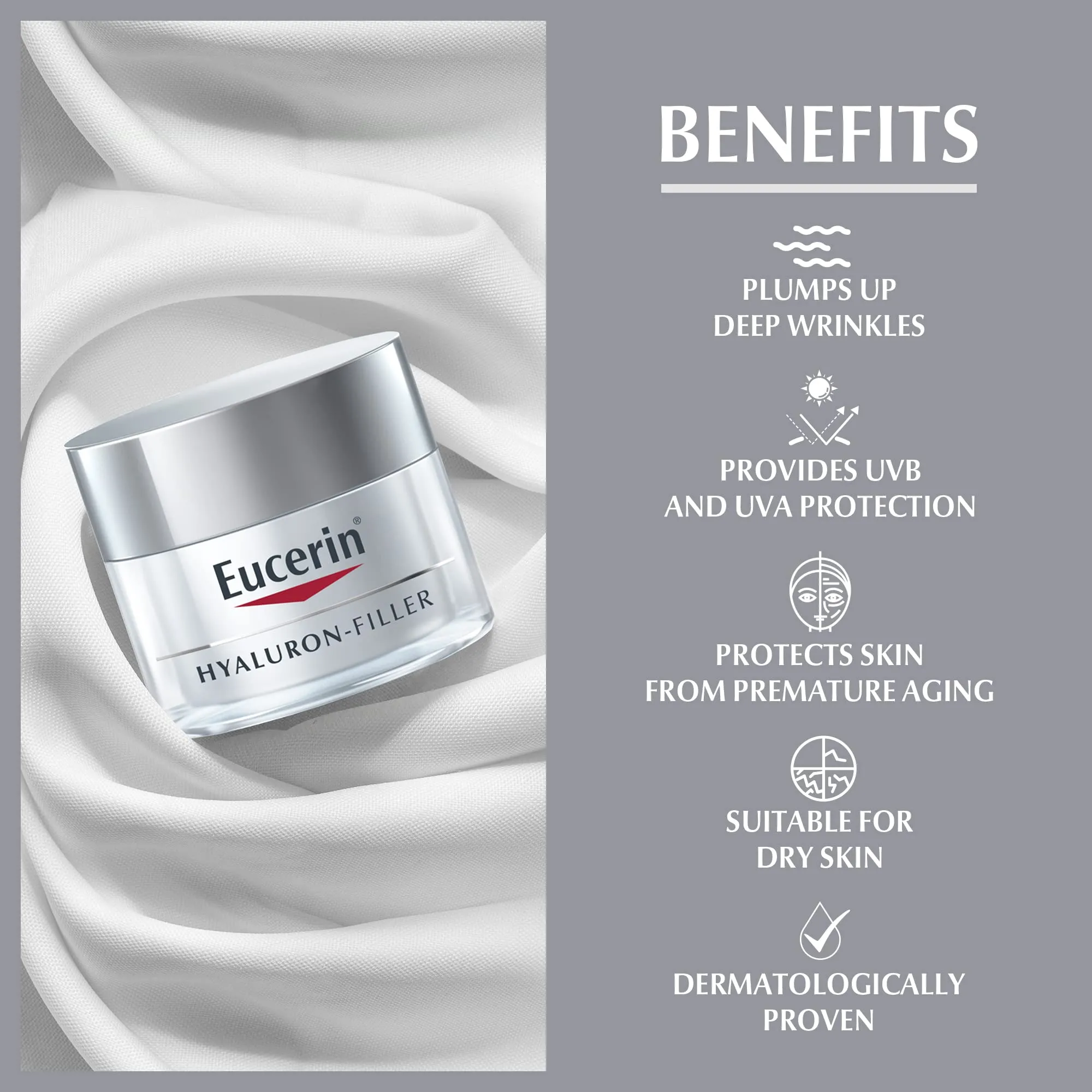 Eucerin Hyaluron-Filler Wrinkle Filling Treatment Day Cream Spf15 (All Skin Types) - 50ml - Image 3