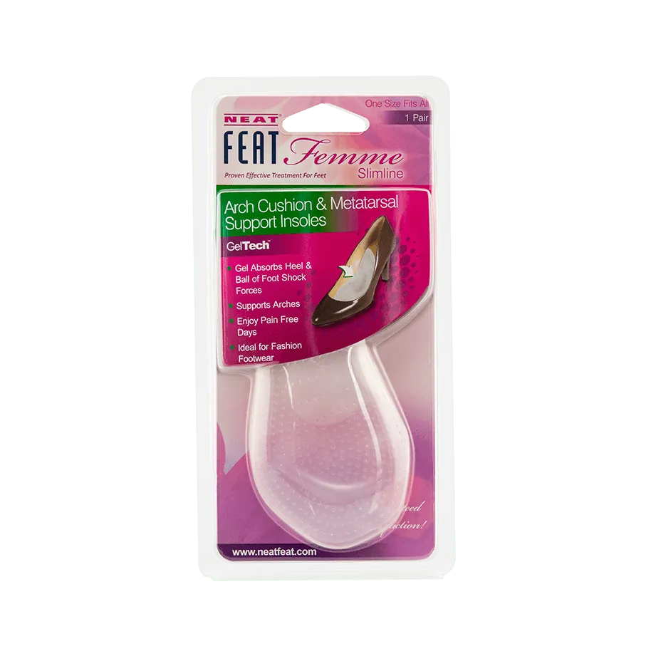 Femme Slimline Gel Arch Cushion & Metatarsal Insole - 1 Pair