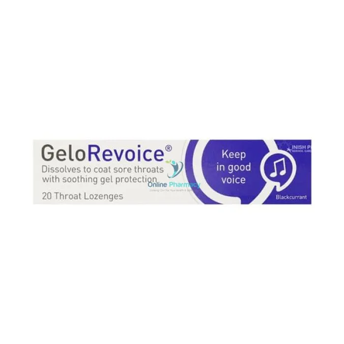 GeloRevoice Blackcurrant Flavour - 20 Throat Lozenges