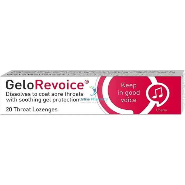 GeloRevoice Cherry Flavour - 20 Throat Lozenges