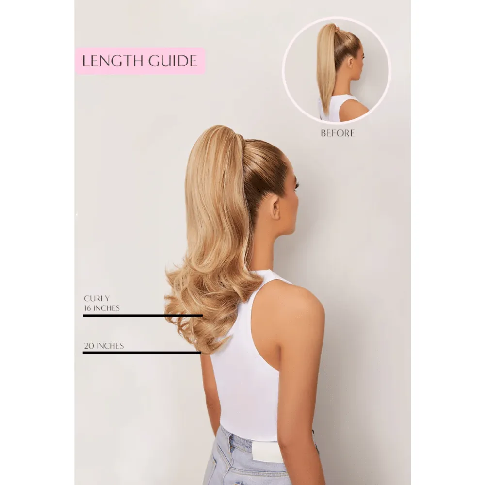 Hair Choice Pony Piece Luxury Synthetic Hair Extensions Amber 16" Curly - Image 2