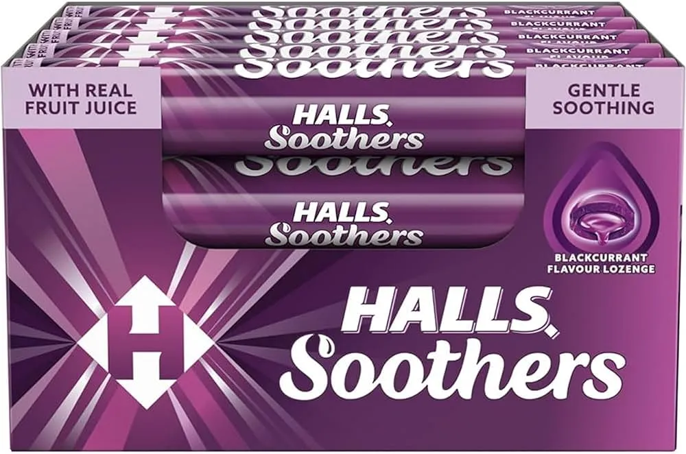 Halls Soothers Throat Lozenges Blackcurrant - Single Pack / Box of 20 Pack - Image 2