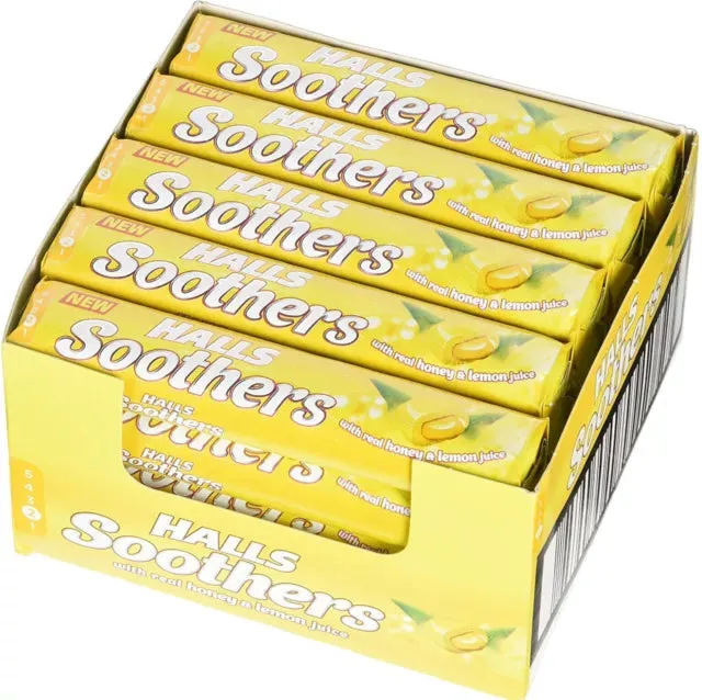 Halls Soothers Throat Lozenges Honey & Lemon - Single Pack / Box of 20 Pack - Image 2