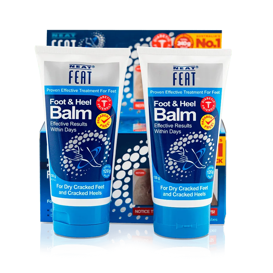 Neat Feat Heel Balm  Mega Pack for Dry, Cracked Feet - 2 x 120g