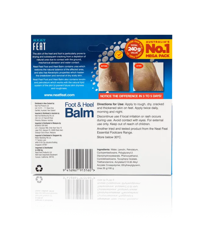 Neat Feat Heel Balm  Mega Pack for Dry, Cracked Feet - 2 x 120g - Image 7