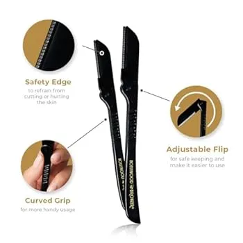 Hollywood Browzer Eyebrow Razor Facial Hair Remover & Dermaplaning Tool for Women - Image 3