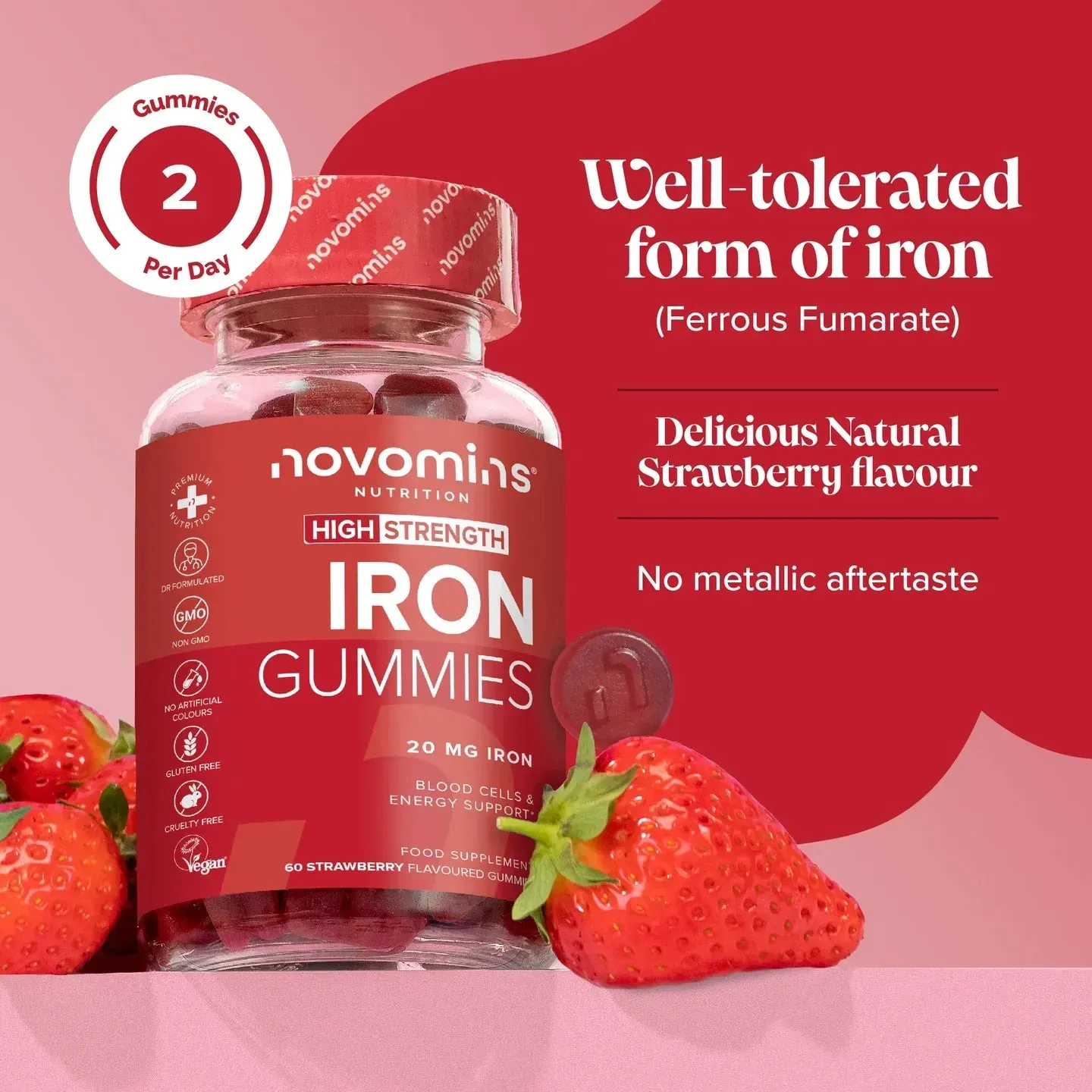 Novomins Iron Gummies - 60 Pack - Image 2