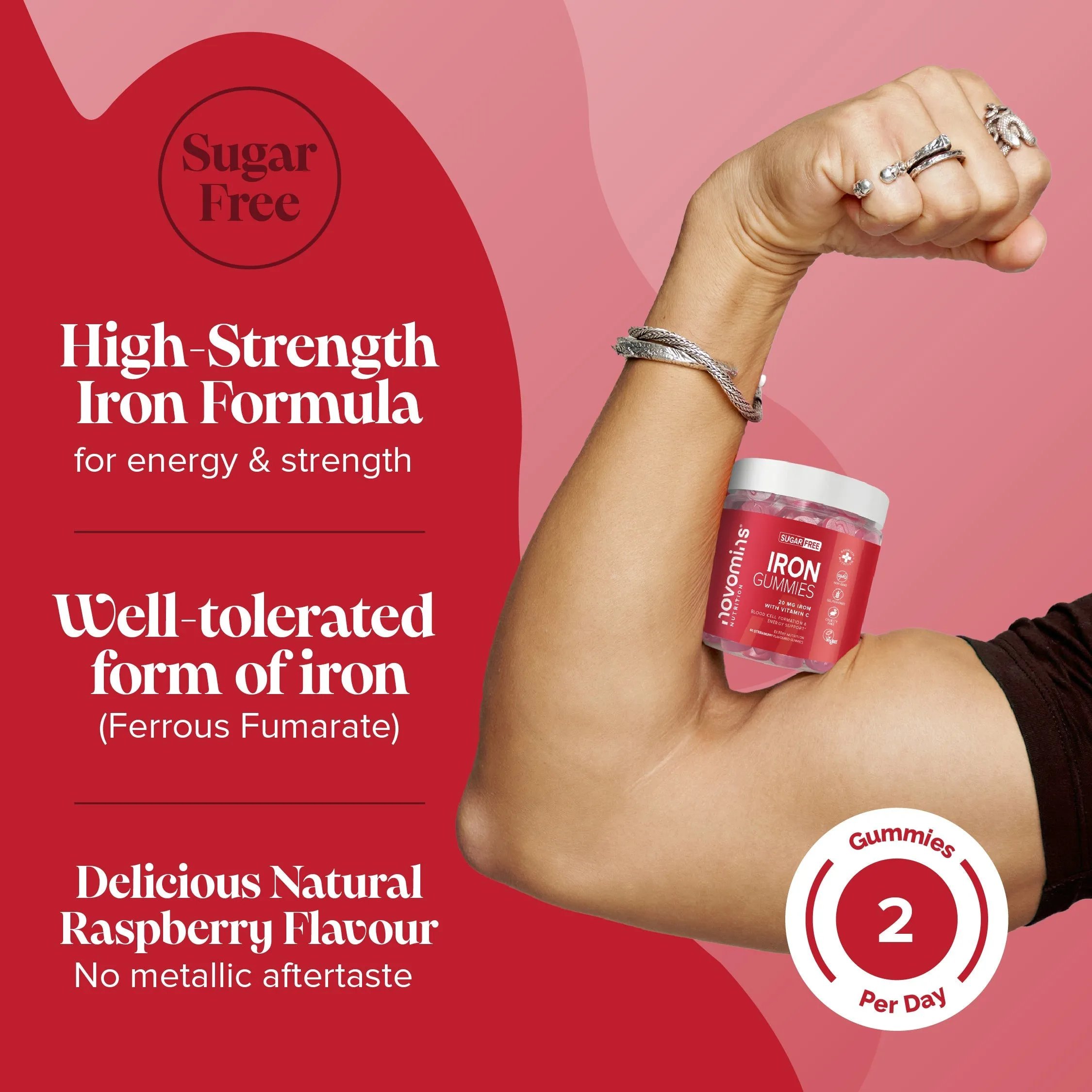 Novomins Iron Sugar-Free Gummies - 60 Pack - Image 2