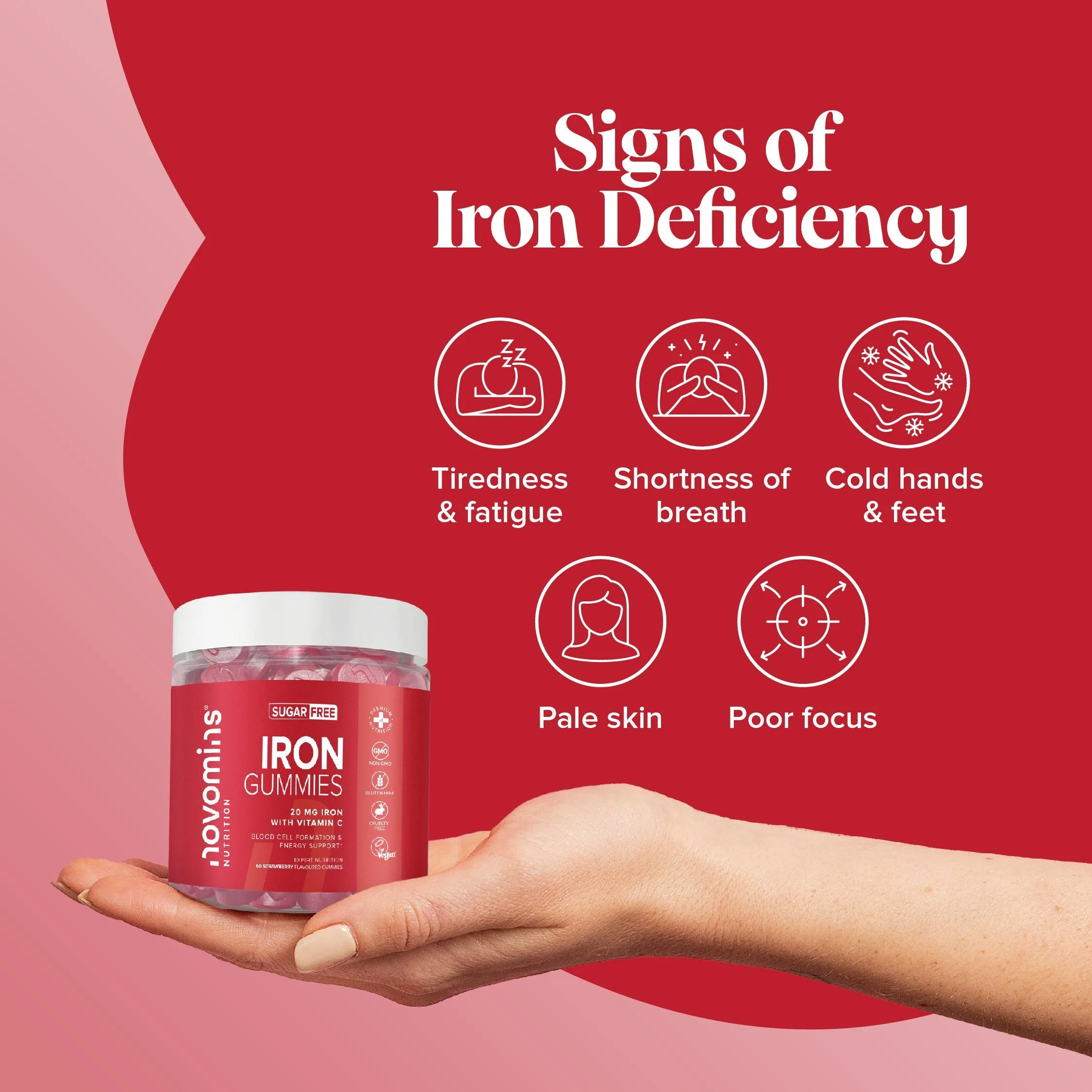 Novomins Iron Sugar-Free Gummies - 60 Pack - Image 3
