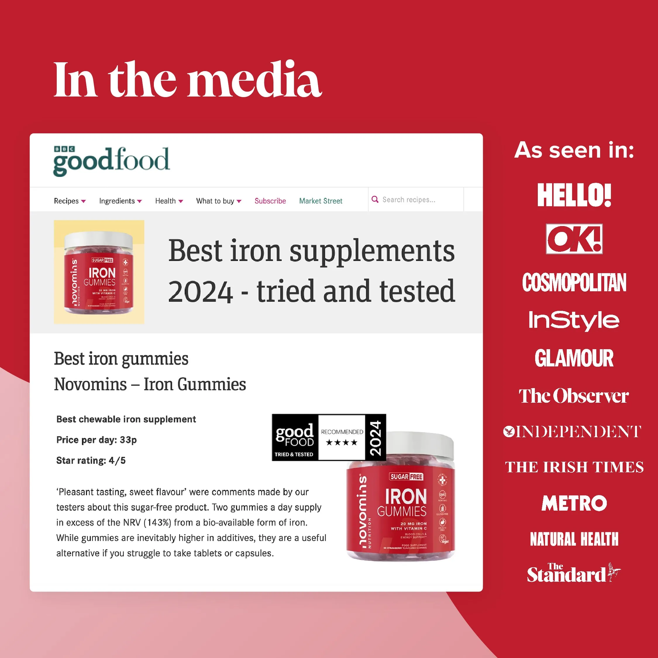 Novomins Iron Sugar-Free Gummies - 60 Pack - Image 8