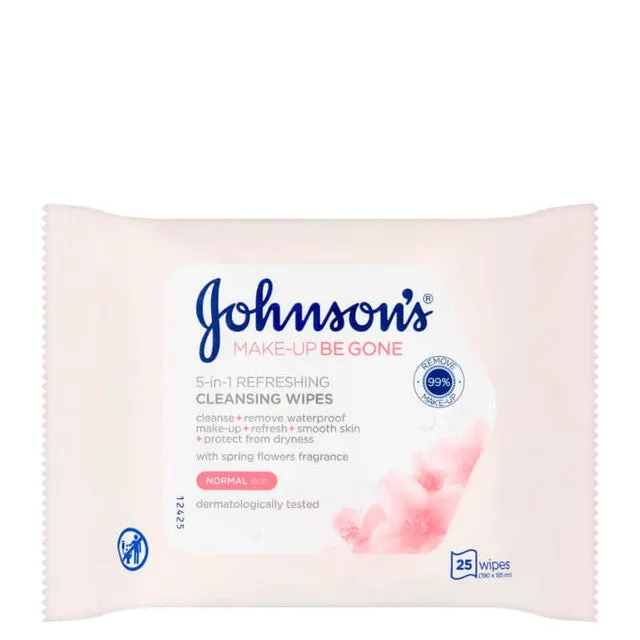 Johnson's 5 In 1 Extra-Sensitive Cleansing Wipes - 25 Pack