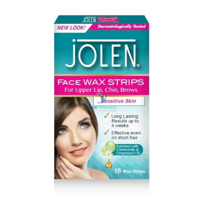 Jolen Face Wax Strips - 16 Pack