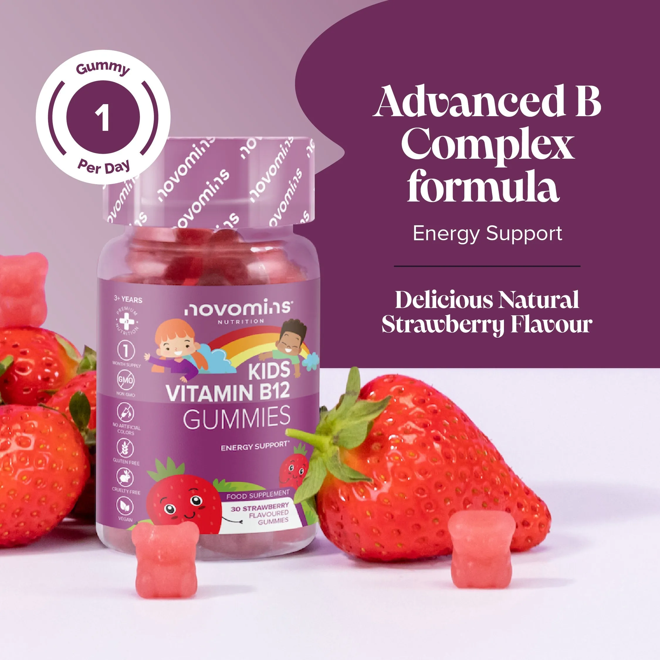 Novomins Kids Vitamin B12 Gummies - 30 Pack - Image 2