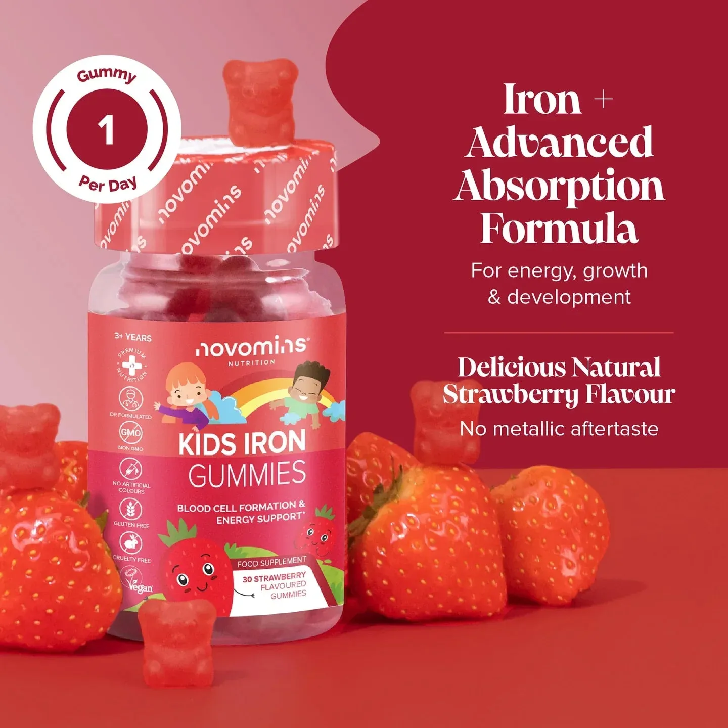 Novomins Kids Iron Gummies - 30 Pack - Image 2