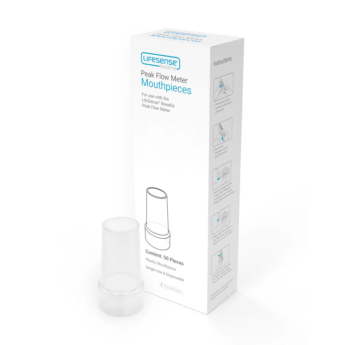 Lifesense Peak Flow Meter Mouthpieces - 50 pack