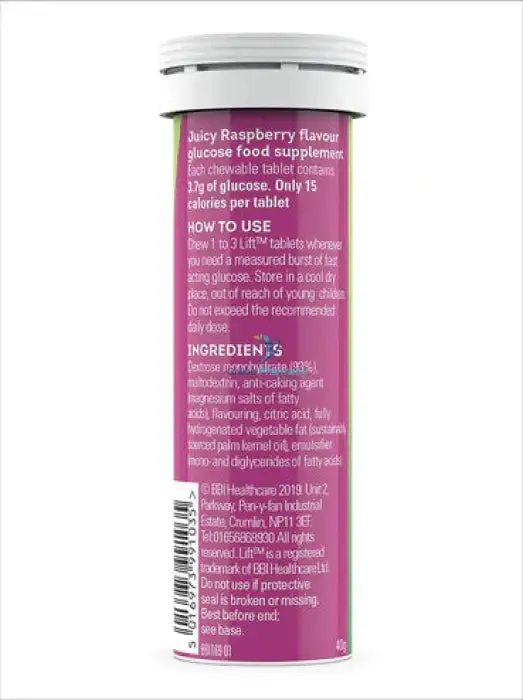 Lift Glucose Chews Raspberry - 10 Pack - Image 2